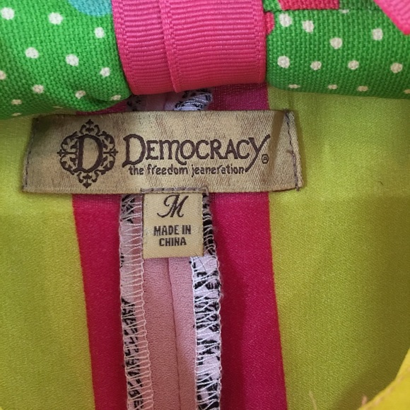 Democracy Retro Button Down Blouse Tunic - Picture 6 of 6